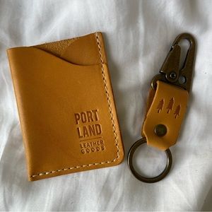 Portland Leather goods Card case and Keychain Combo